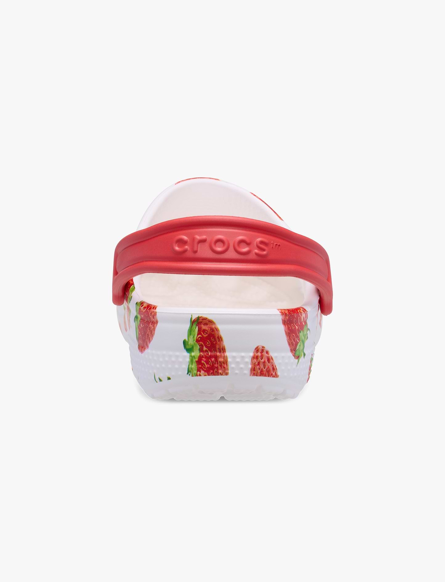 Crocs Classic Fresh Fruits K - כפכפי קרוקס לילדים בצבע לבן בהדפס תותים אדומים