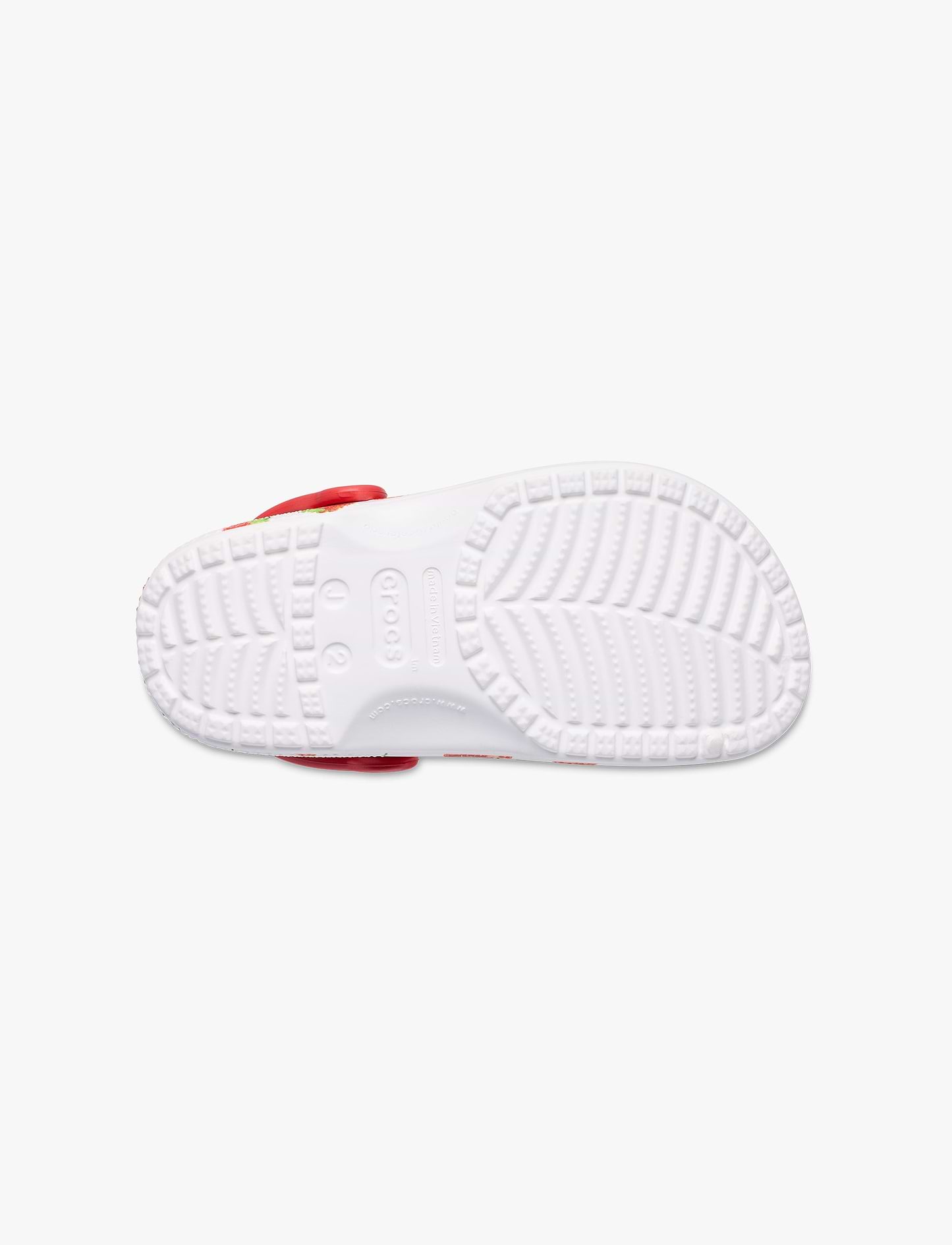 Crocs Classic Fresh Fruits K - כפכפי קרוקס לילדים בצבע לבן בהדפס תותים אדומים