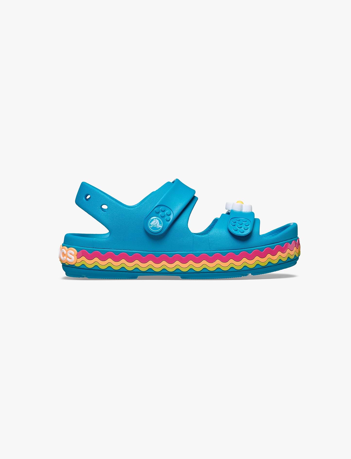 Crocs Crocband Cruiser Ric Rac T - סנדלי קרוקס לילדים בצבע כחול סוליה צבעונית