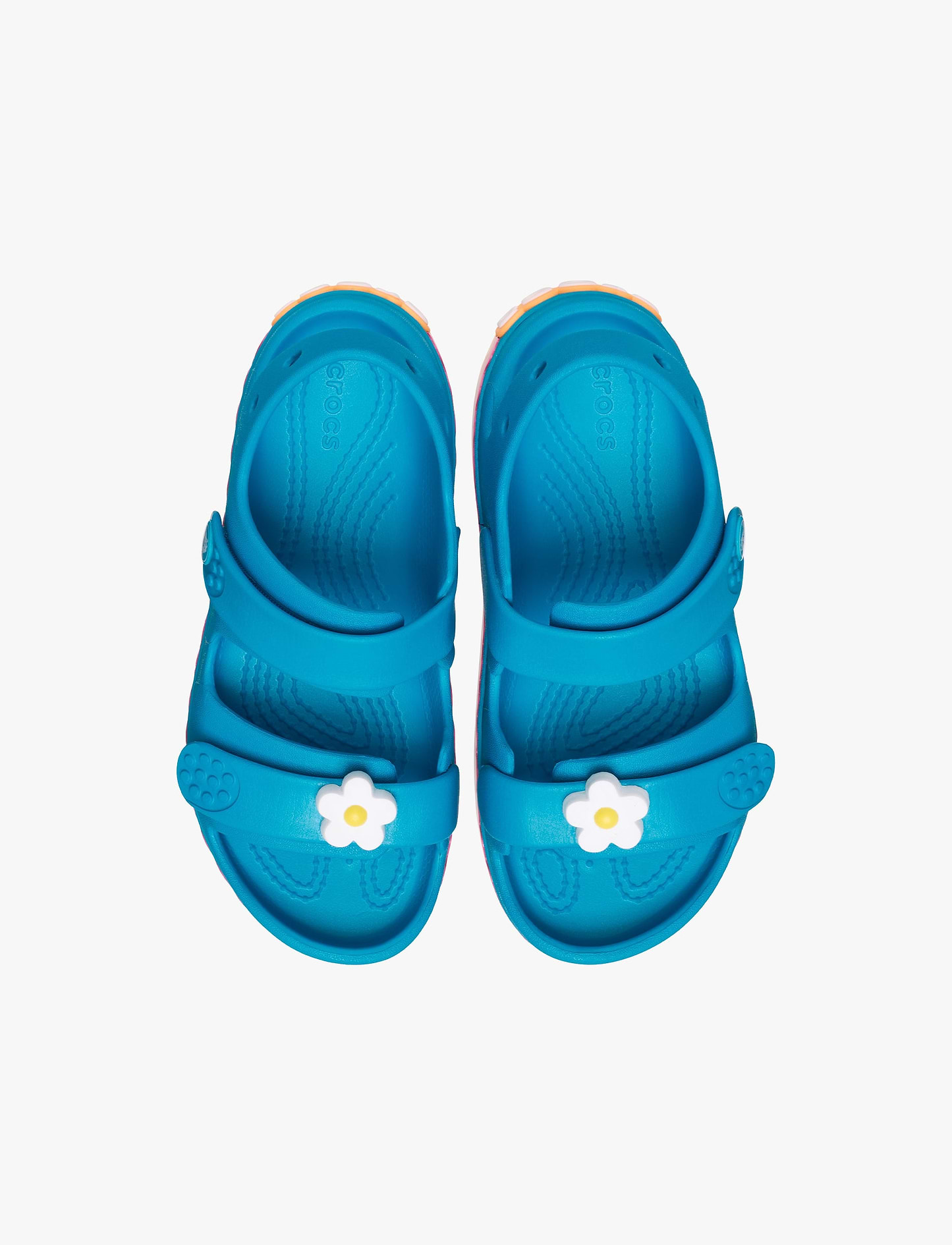 Crocs Crocband Cruiser Ric Rac T - סנדלי קרוקס לילדים בצבע כחול סוליה צבעונית