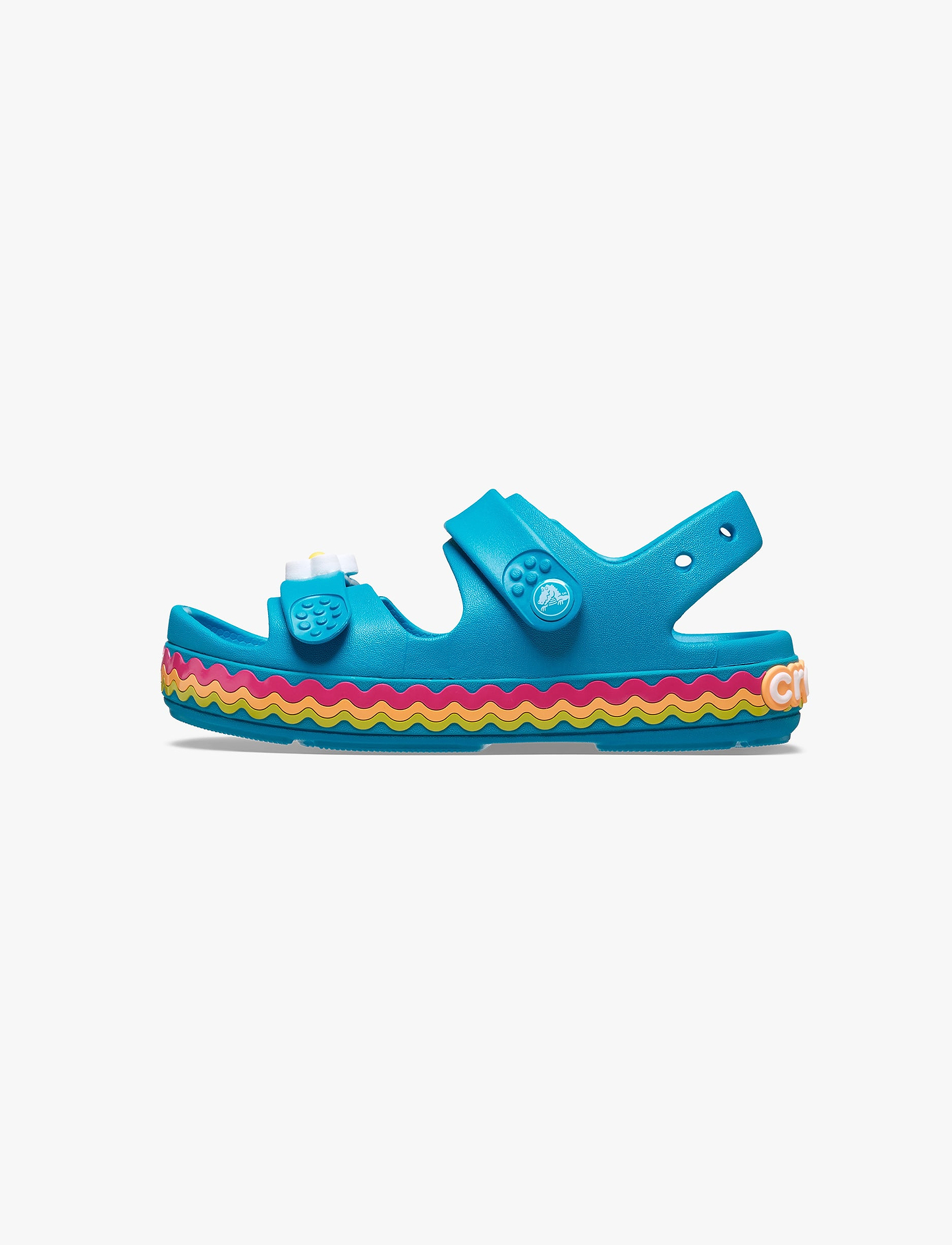 Crocs Crocband Cruiser Ric Rac T - סנדלי קרוקס לילדים בצבע כחול סוליה צבעונית