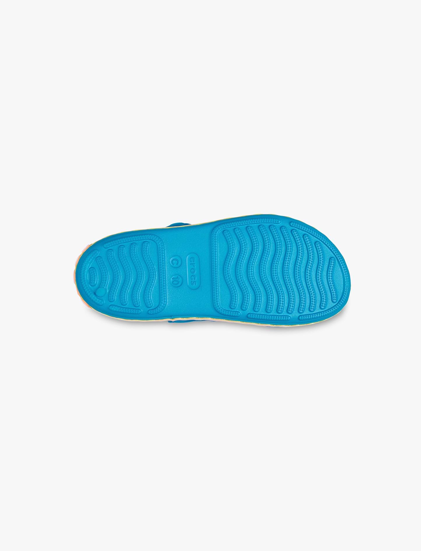 Crocs Crocband Cruiser Ric Rac T - סנדלי קרוקס לילדים בצבע כחול סוליה צבעונית