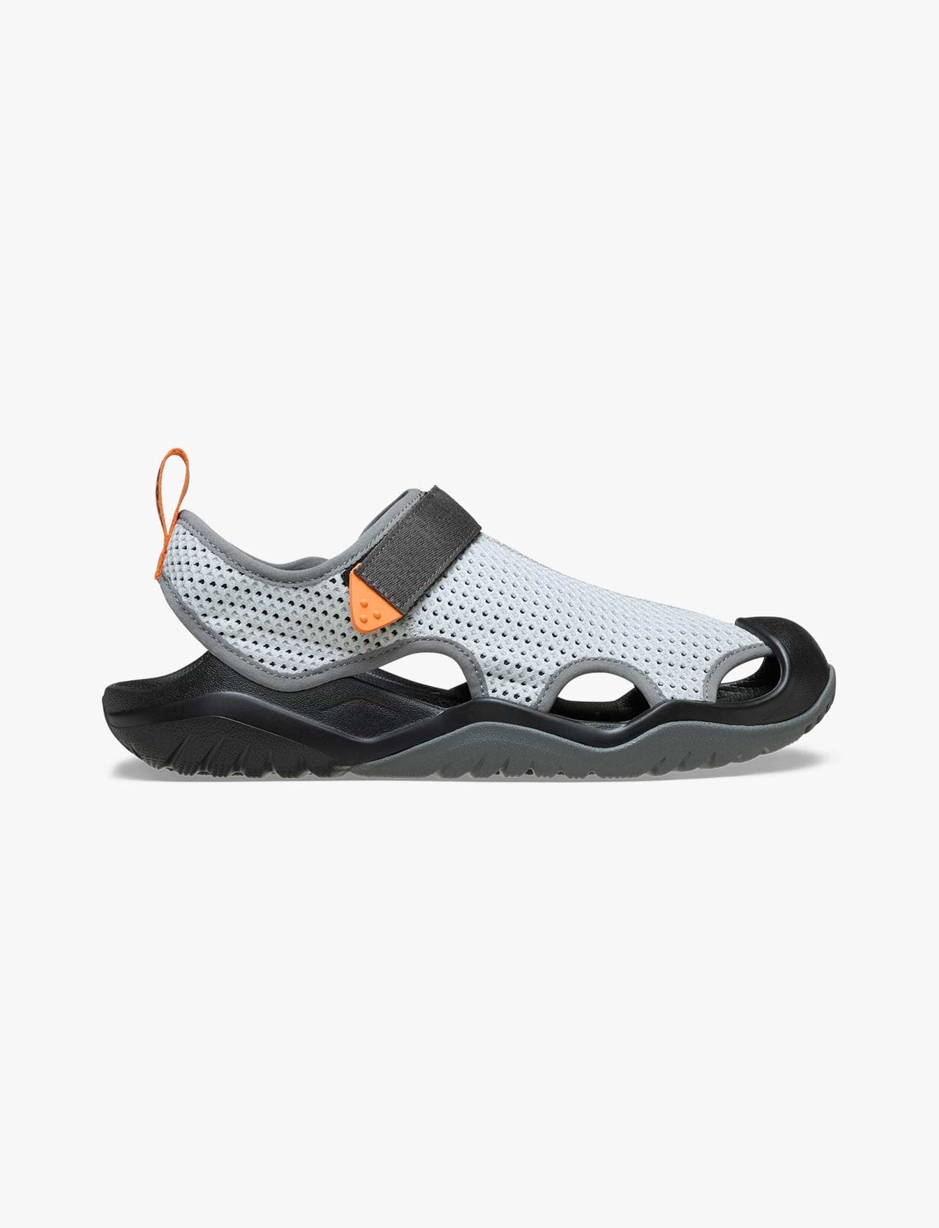 Crocs Swiftwater Mesh Deck Sandal -  סנדלי קרוקס סוויפווטר לגברים בצבע מיראז' אפור/שחור