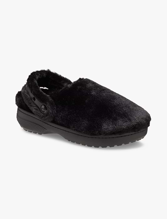 Crocs Classic Unfurgettable Clog - כפכפי קרוקס פרוותיים לנשים בצבע שחור
