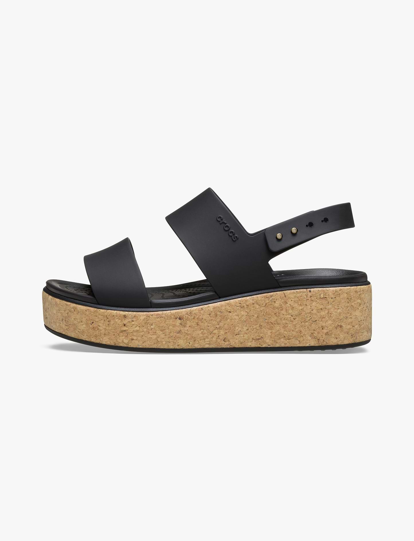 Crocs Brooklyn Cork Low Wedge - סנדלי פלטפורמה קרוקס ברוקלין קורק לנשים בצבע שחור