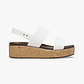 Crocs Brooklyn Cork Low Wedge - סנדלי פלטפורמה קרוקס ברוקלין קורק לנשים בצבע לבן גיר