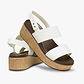 Crocs Brooklyn Cork Low Wedge - סנדלי פלטפורמה קרוקס ברוקלין קורק לנשים בצבע לבן גיר