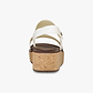 Crocs Brooklyn Cork Low Wedge - סנדלי פלטפורמה קרוקס ברוקלין קורק לנשים בצבע לבן גיר
