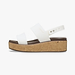 Crocs Brooklyn Cork Low Wedge - סנדלי פלטפורמה קרוקס ברוקלין קורק לנשים בצבע לבן גיר