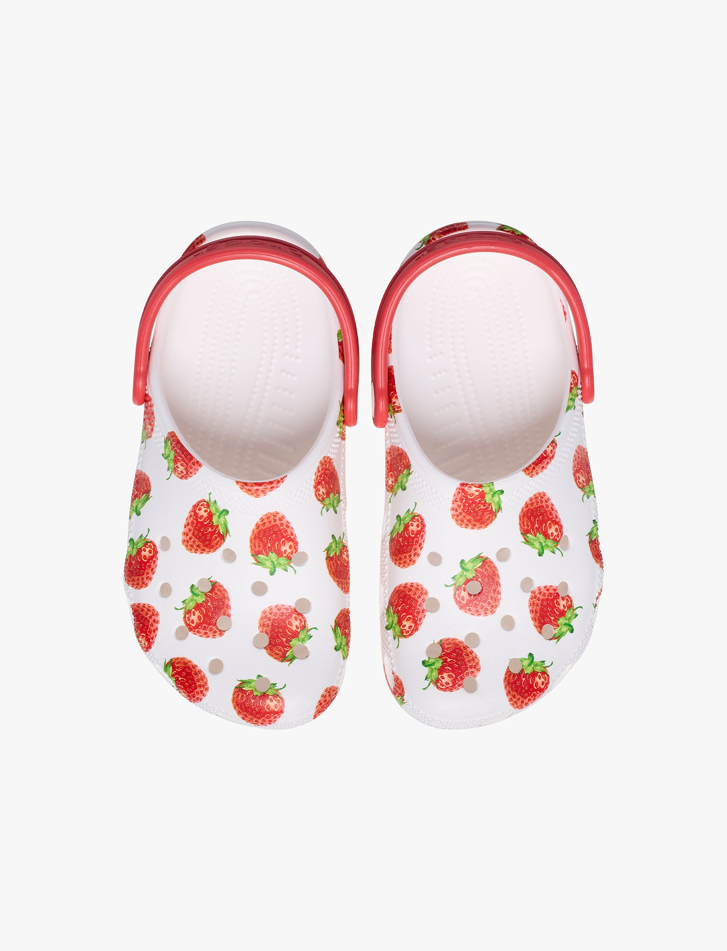 Crocs Classic Fresh Fruits T -  כפכפי קרוקס לילדים בצבע לבן בהדפס תותים אדומים מידות קטנות