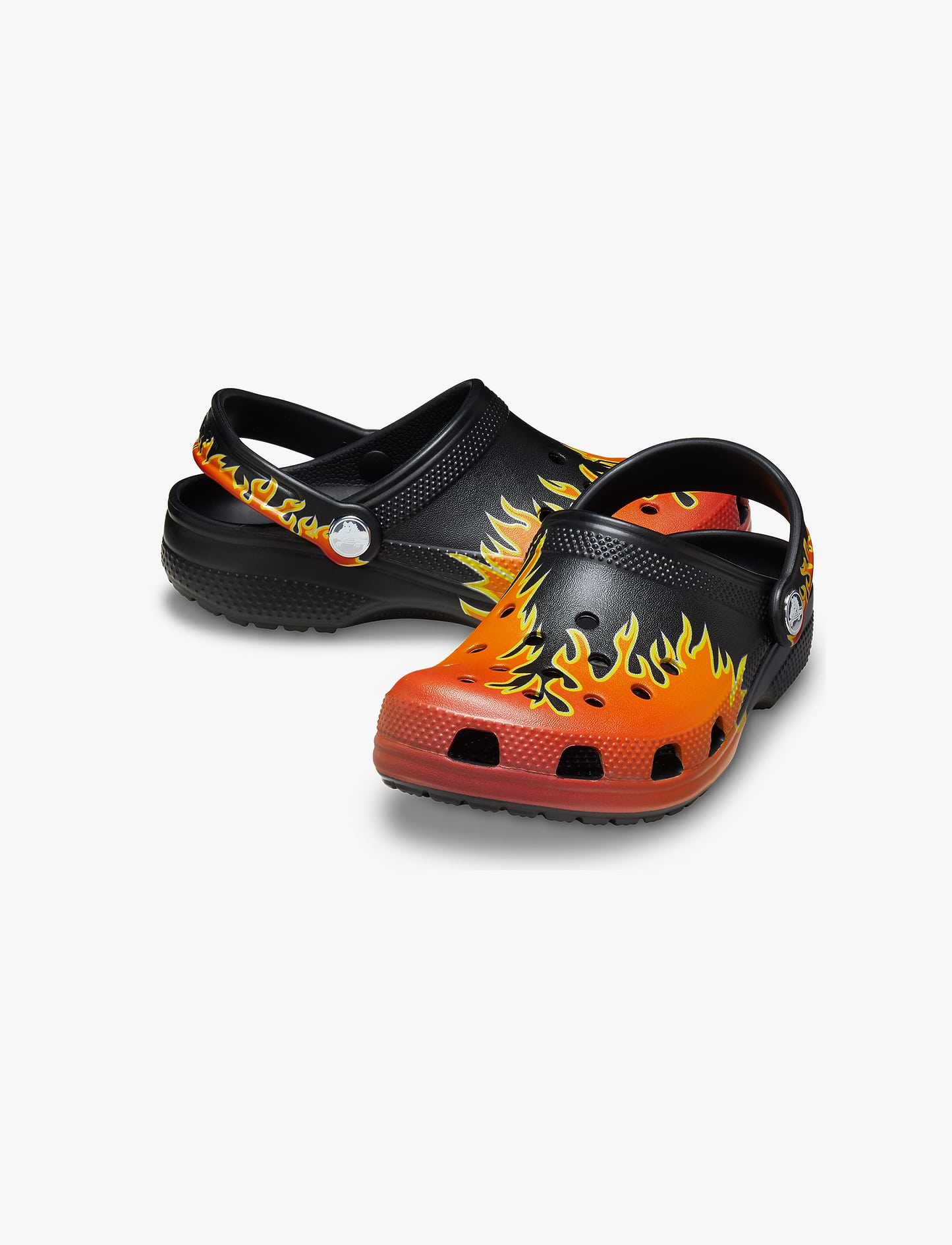 Crocs Classic Flames T - כפכפי קרוקס לילדים בצבע שחור/כתום מידות קטנות