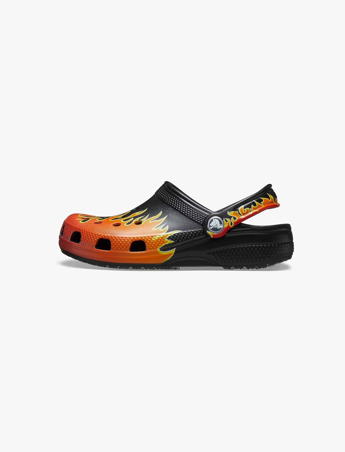 Crocs Classic Flames T - כפכפי קרוקס לילדים בצבע שחור/כתום מידות קטנות