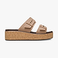 Crocs Brooklyn Cork Buckle - כפכפי פלטפורמה קרוקס ברוקלין לנשים בצבע שוקולד חלב