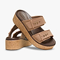 Crocs Brooklyn Cork Buckle - כפכפי פלטפורמה קרוקס ברוקלין לנשים בצבע שוקולד חלב