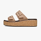Crocs Brooklyn Cork Buckle - כפכפי פלטפורמה קרוקס ברוקלין לנשים בצבע שוקולד חלב