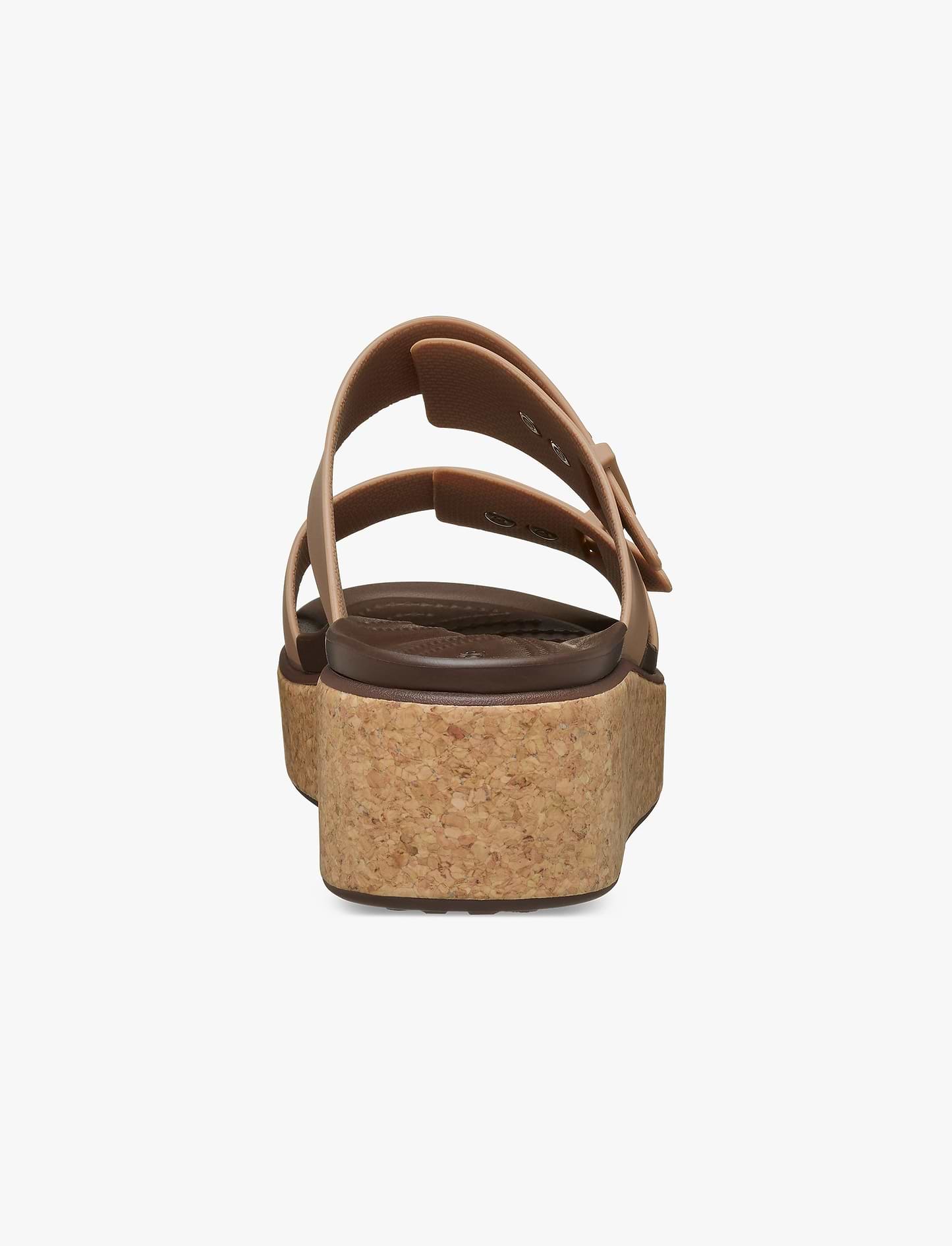 Crocs Brooklyn Cork Buckle - כפכפי פלטפורמה קרוקס ברוקלין לנשים בצבע שוקולד חלב