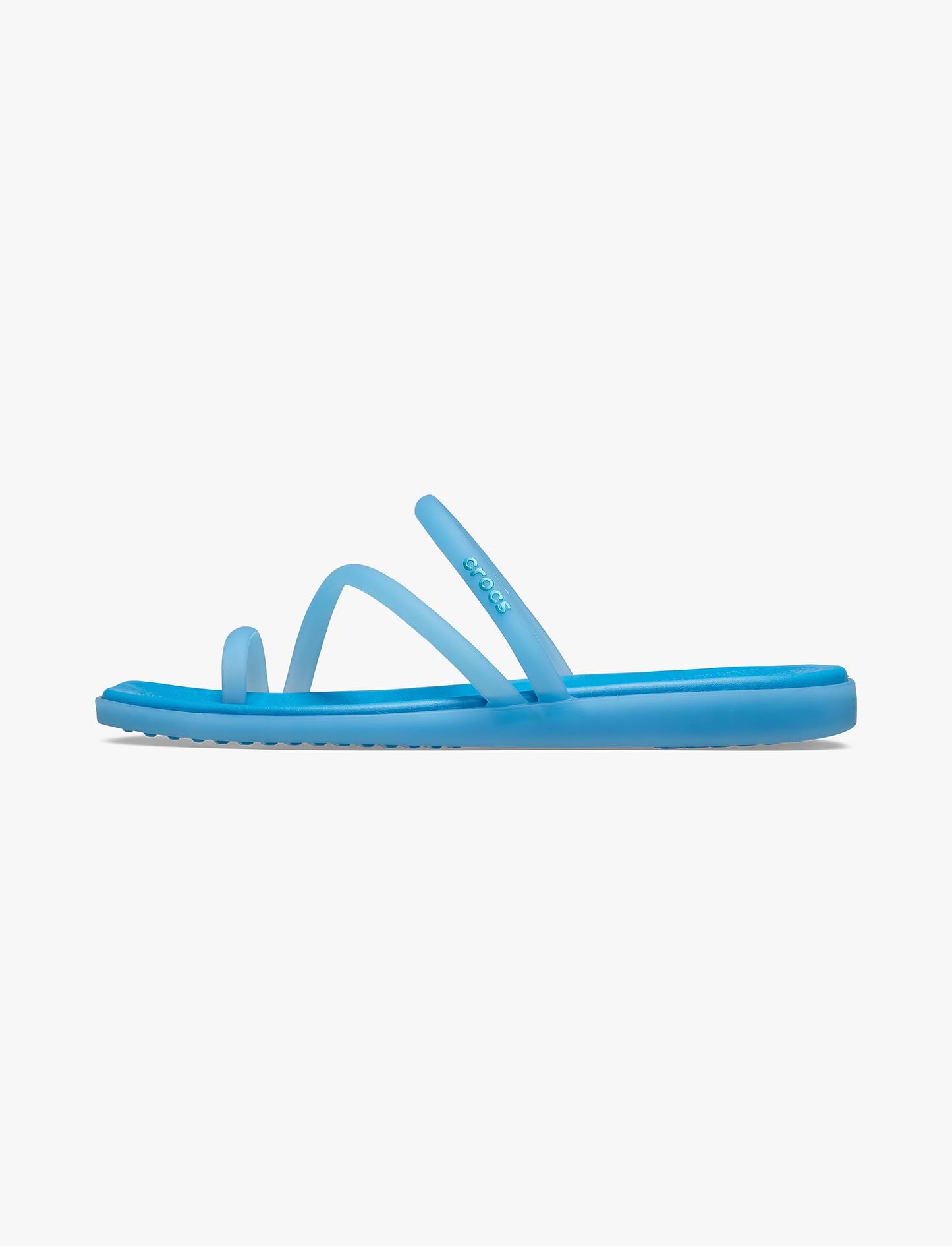 Crocs Miami Frosted Toe Loop - כפכפי אצבע קרוקס מיאמי לנשים בצבע כחול מטאלי/שחור