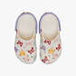 Crocs Classic Butterfly Graphic Clog K  כפכפי קלוג קרוקס לילדים בצבע לבן גיר בהדפס פרפרים צבעוניים