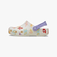 Crocs Classic Butterfly Graphic Clog K  כפכפי קלוג קרוקס לילדים בצבע לבן גיר בהדפס פרפרים צבעוניים