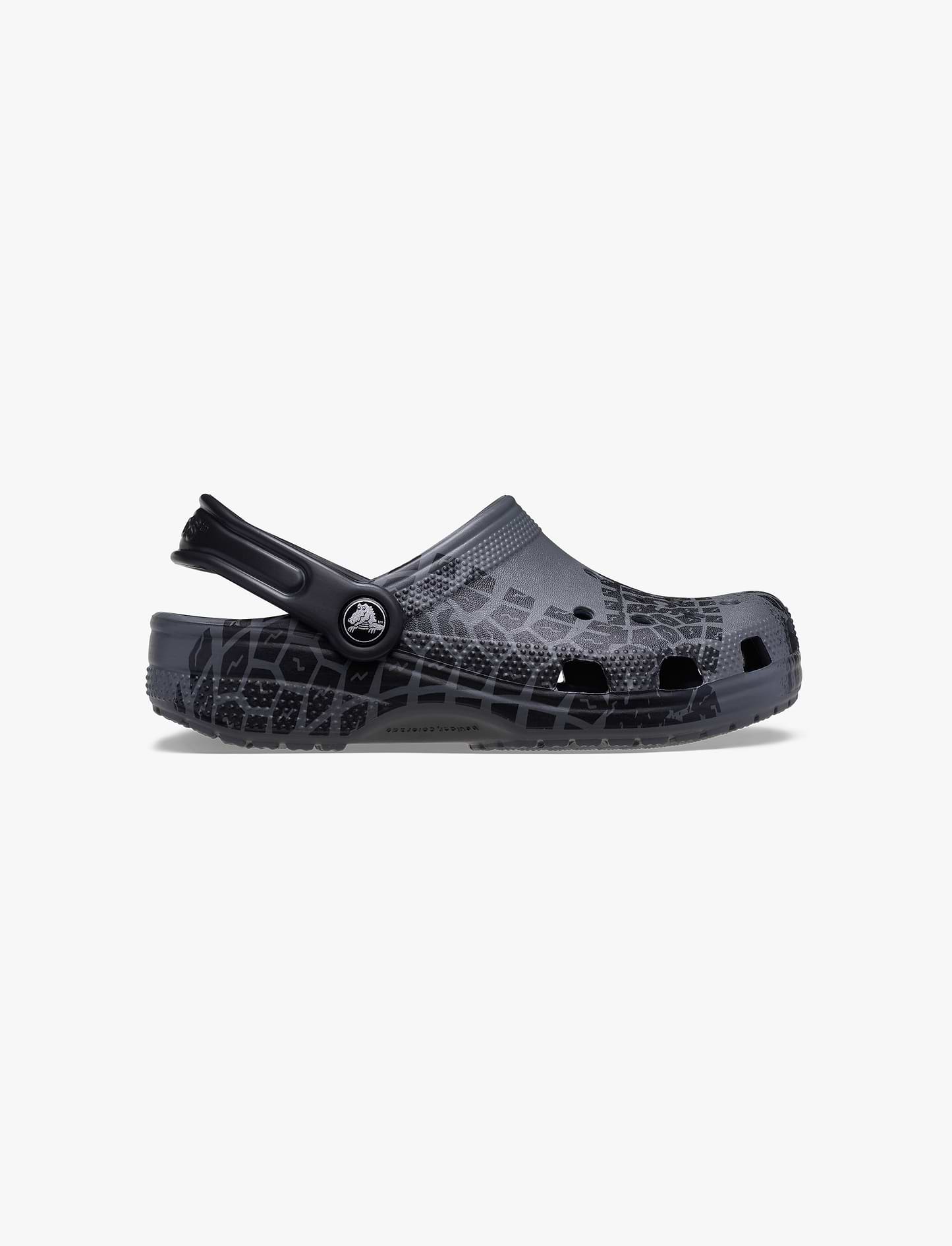 Crocs Classic Tire Print Clog K - כפכפי קלוג קרוקס לילדים בצבע אפור/שחור