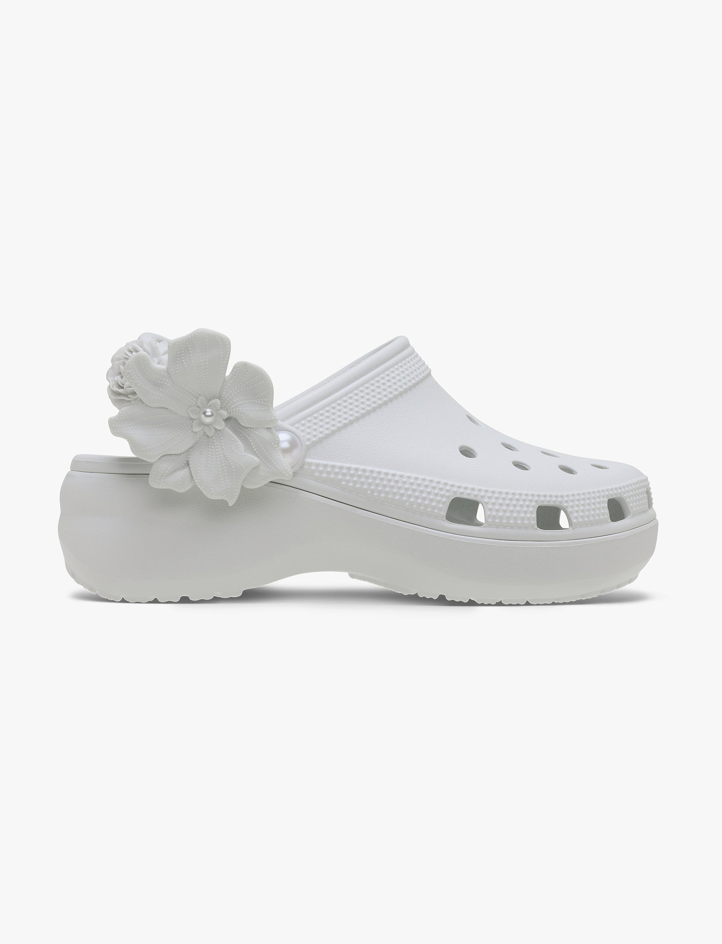 Crocs Classic Platform Bouquet Clog - כפכפי קלוג פלטפורמה קרוקס לנשים בצבע מון לייט