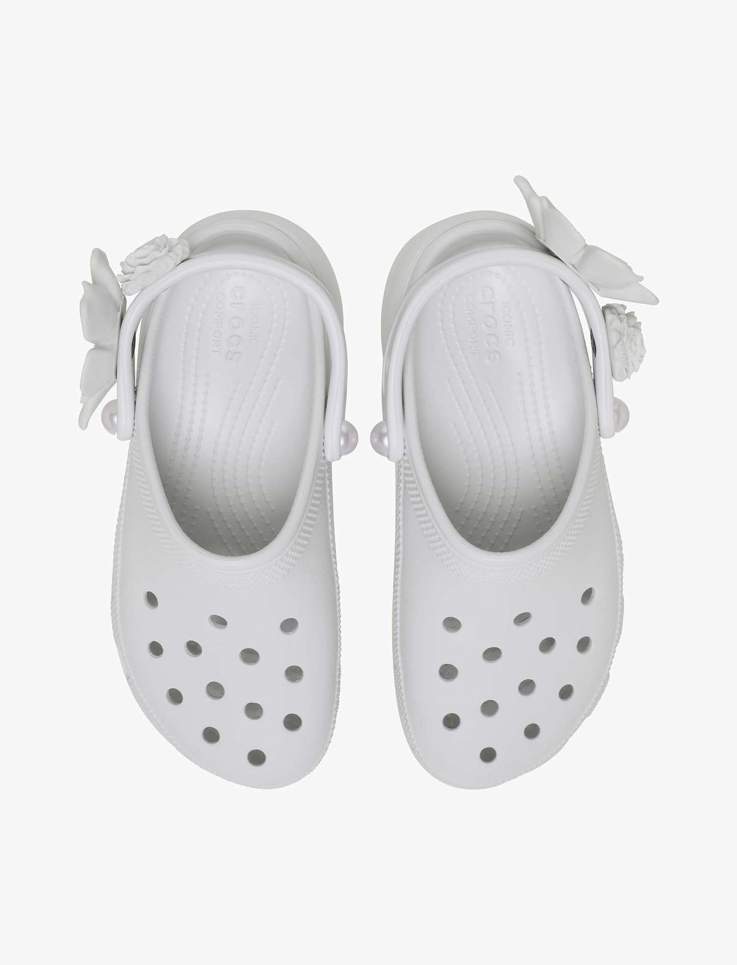 Crocs Classic Platform Bouquet Clog - כפכפי קלוג פלטפורמה קרוקס לנשים בצבע מון לייט
