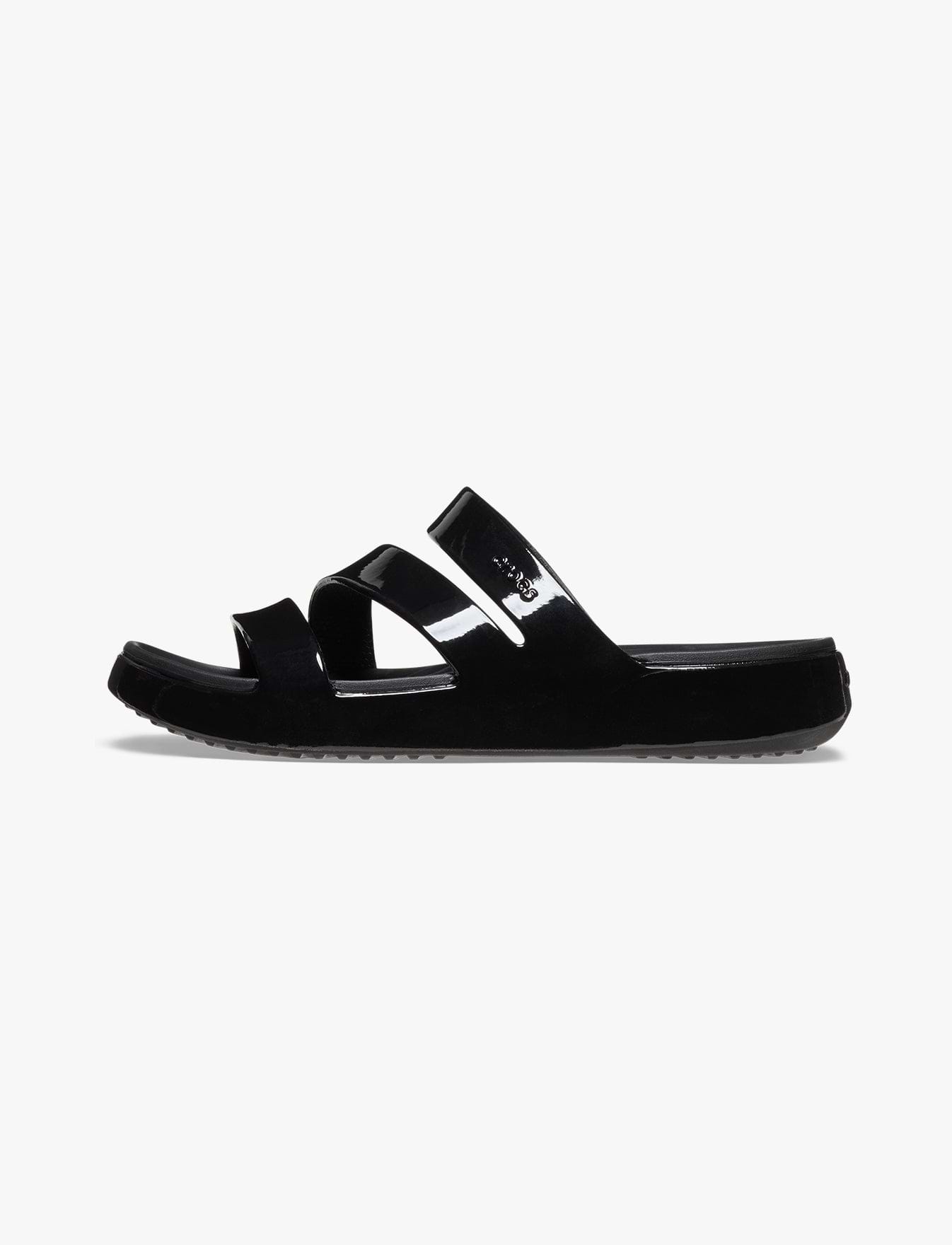Crocs Getaway Patent Strappy - כפכפי קרוקס לנשים בצבע שחור