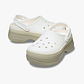 Crocs Classic Stacked Clog - כפכפי פלטפורמה קרוקס לנשים בצבע לבן גיר/קרם