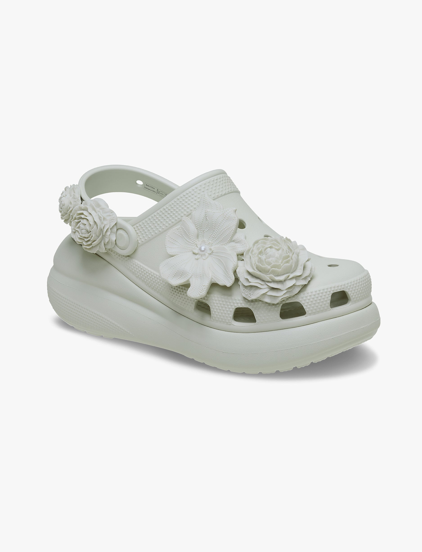 Crocs Crush Bouquet - כפכפי פלטפורמה קרוקס לנשים בצבע אפור
