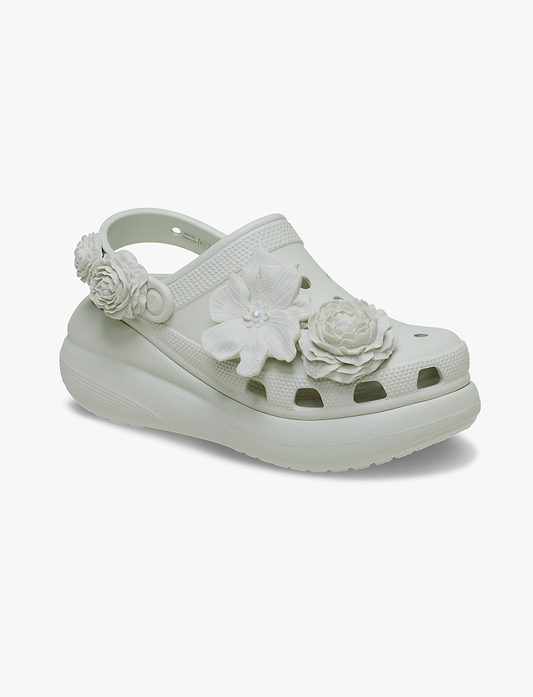 Crocs Crush Bouquet - כפכפי פלטפורמה קרוקס לנשים בצבע אפור