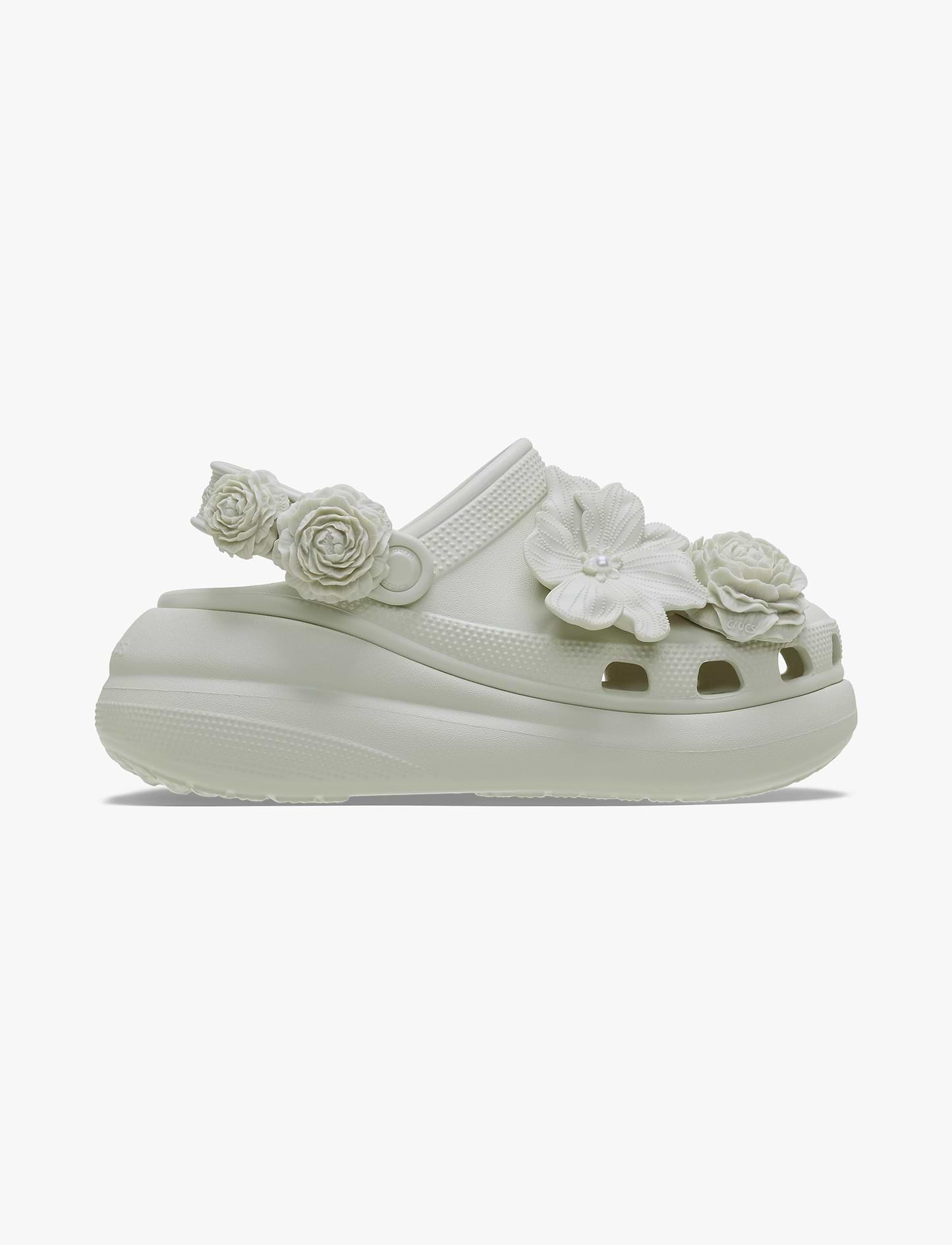 Crocs Crush Bouquet - כפכפי פלטפורמה קרוקס לנשים בצבע אפור