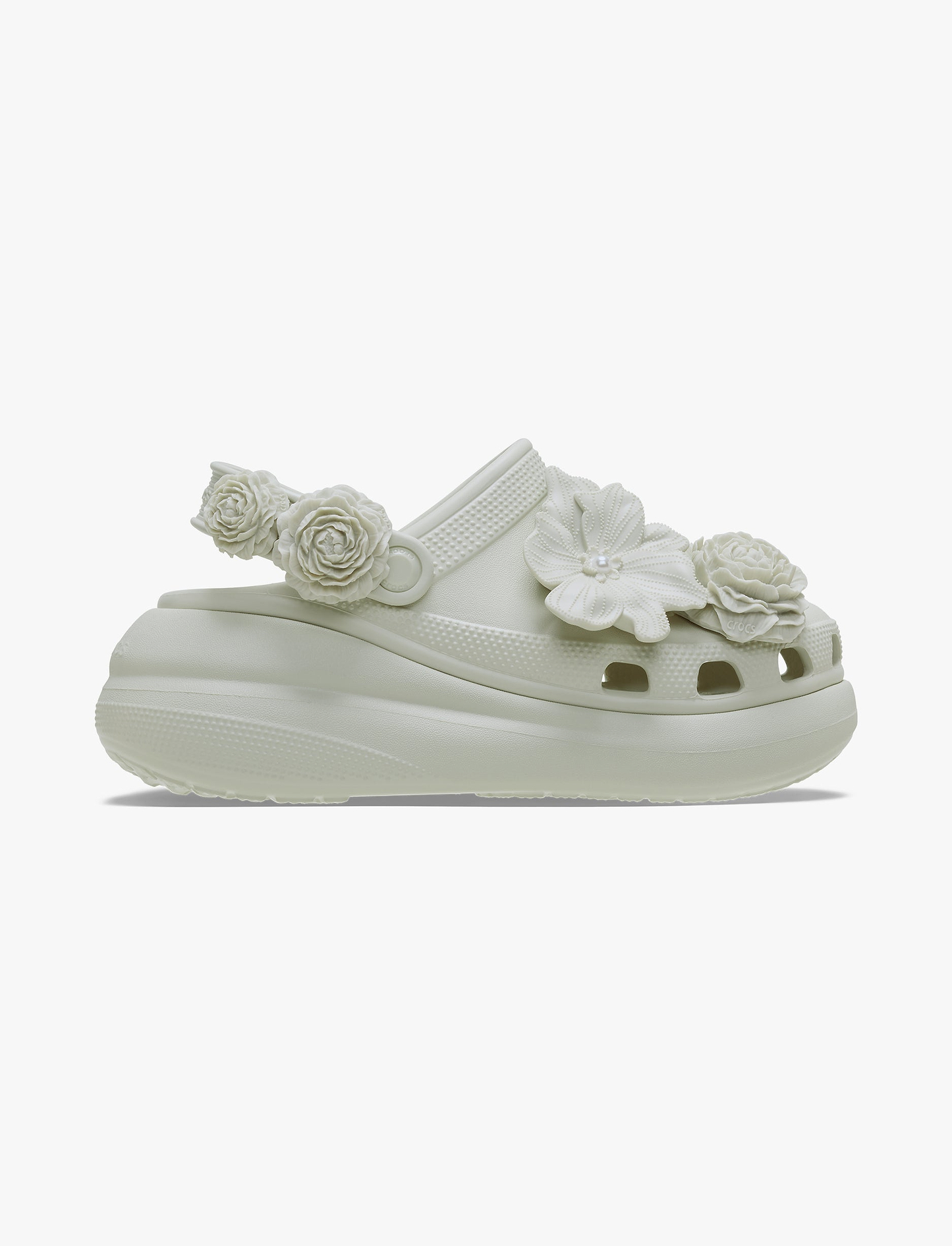 Crocs Crush Bouquet - כפכפי פלטפורמה קרוקס לנשים בצבע אפור