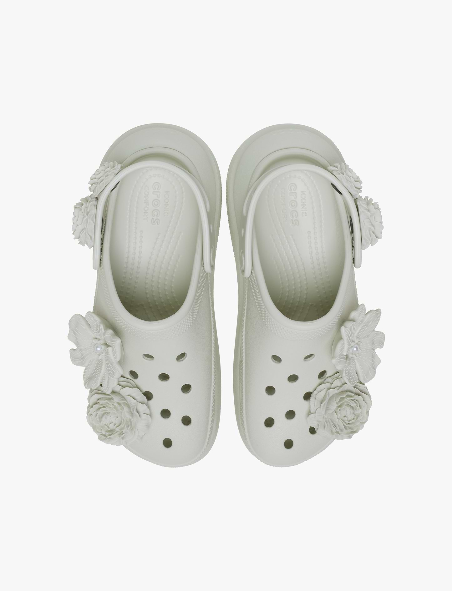 Crocs Crush Bouquet - כפכפי פלטפורמה קרוקס לנשים בצבע אפור