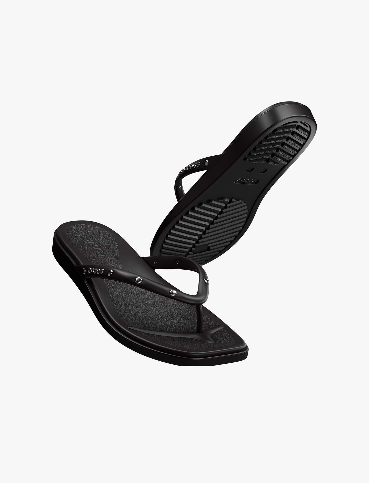 Crocs Miami Studded Flip - כפכפי אצבע קרוקס מיאמי בצבע שחור