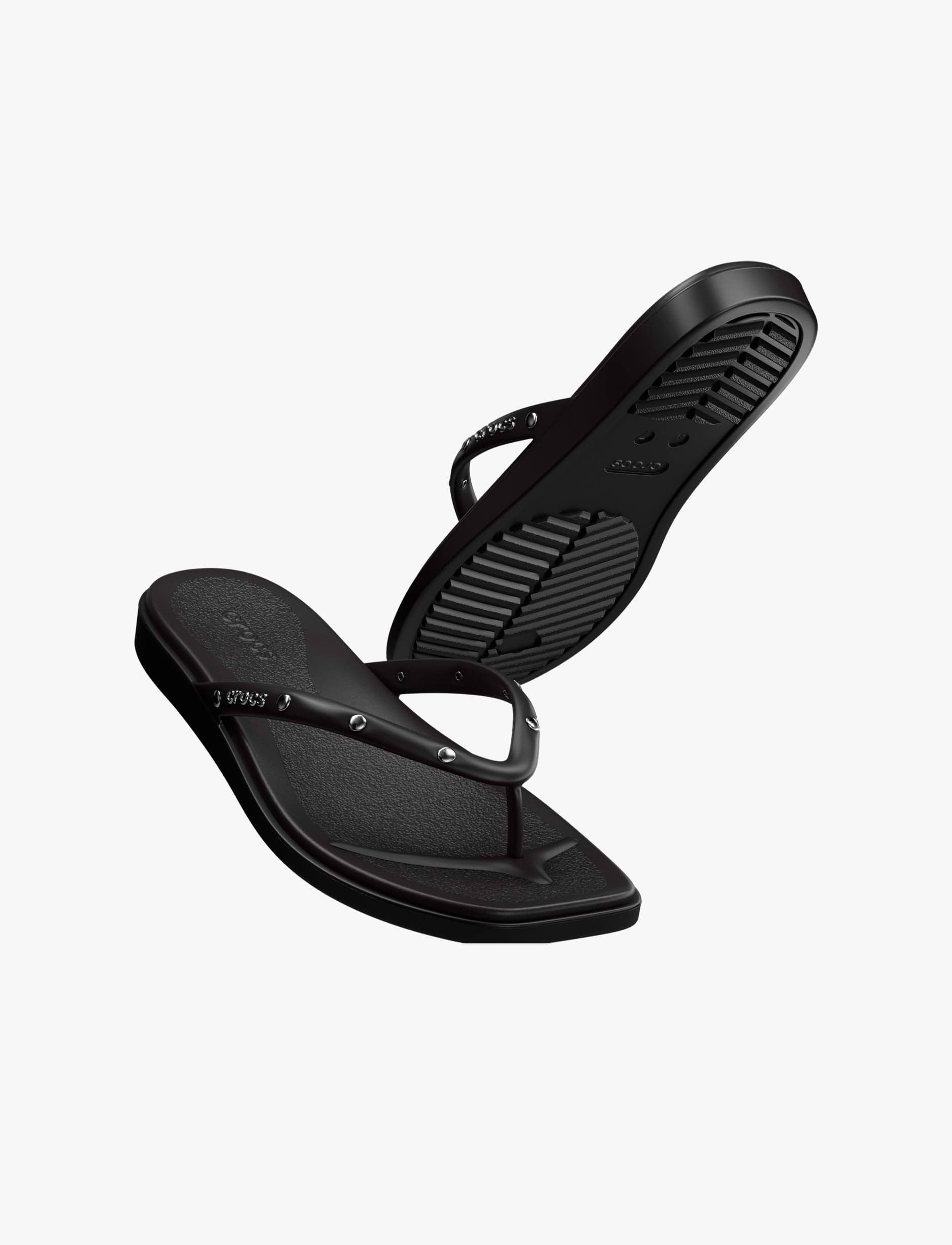 Crocs Miami Studded Flip - כפכפי אצבע קרוקס מיאמי בצבע שחור