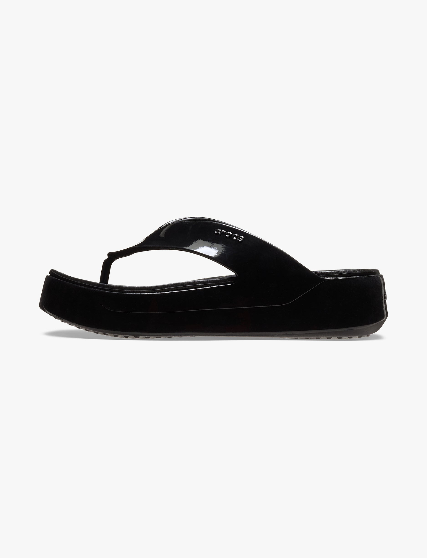 Crocs Getaway Platform Patent Flip - כפכפי אצבע קרוקס לנשים בצבע שחור
