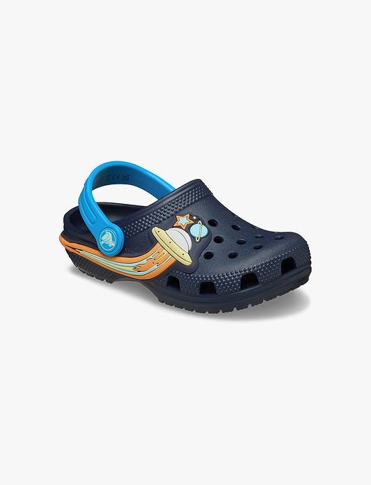 Crocs Classic UFO Lights Clog T- כפכפי קרוקס קלוג לילדים בעיצוב חללית עם אורות בצבע נייבי