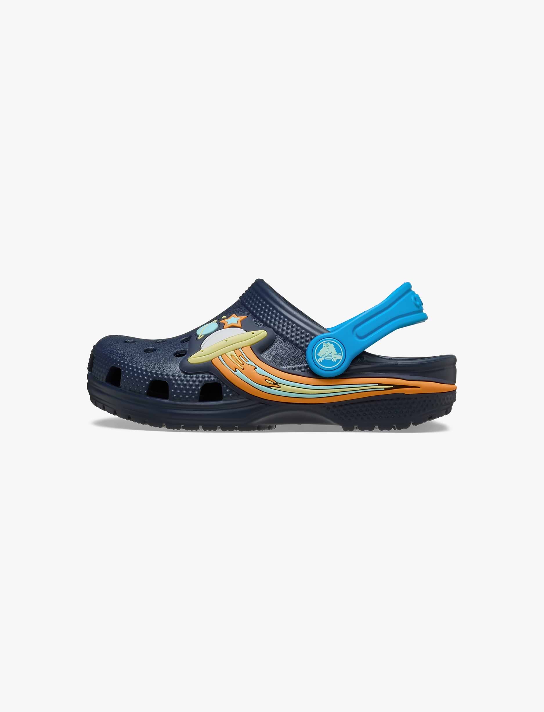 Crocs Classic UFO Lights Clog T- כפכפי קרוקס קלוג לילדים בעיצוב חללית עם אורות בצבע נייבי