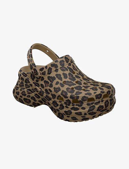 Crocs Bae Animal Clog -  כפכפי קלוג קרוקס ביי פלטפורמה לנשים בהדפס מנומר