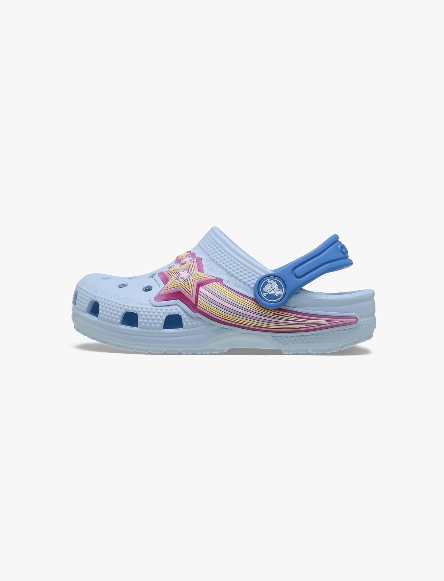 Crocs Classic Star Lights Clog T - כפכפי קרוקס קלוג עם אורות לילדים בצבע כחול פרוסט