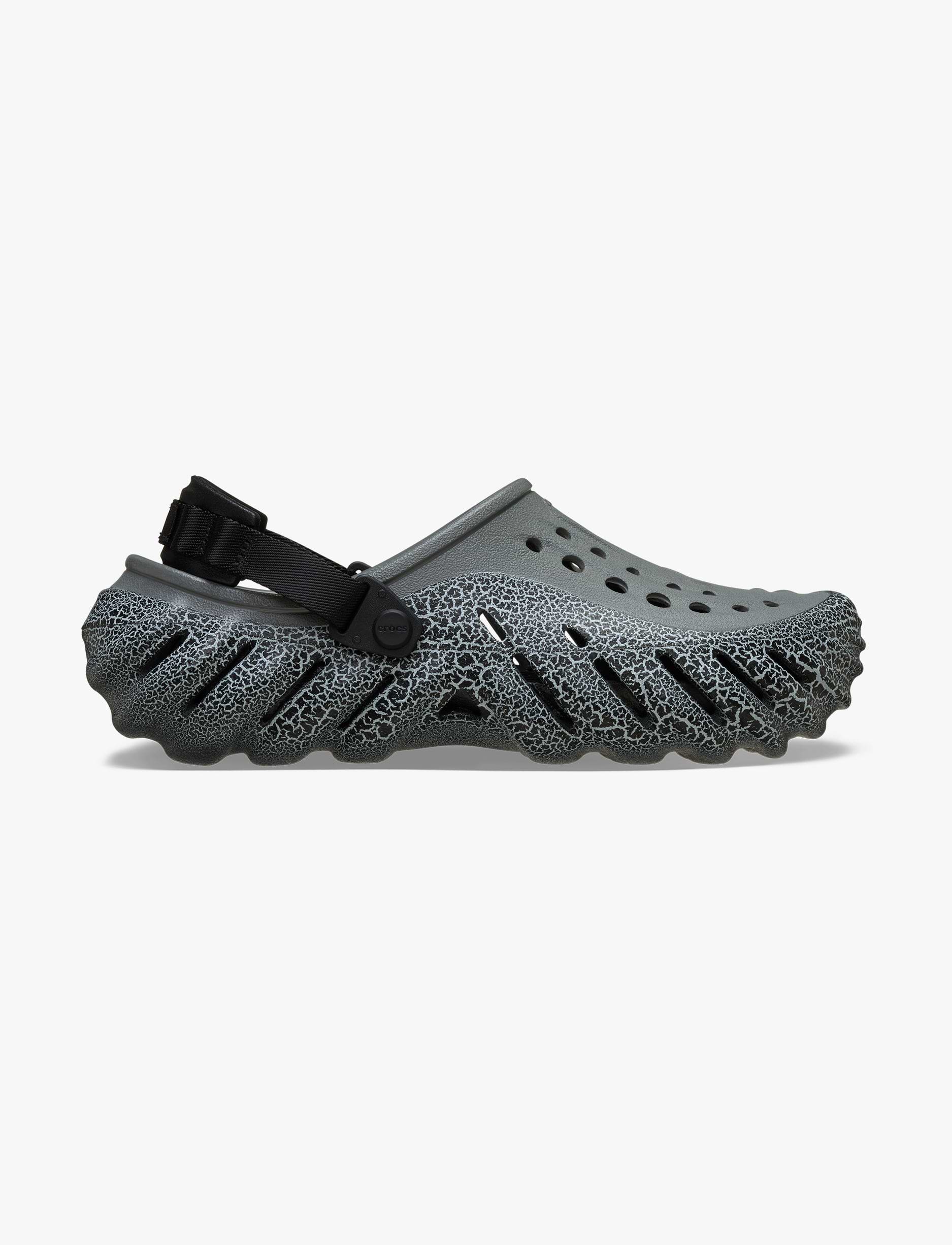 Crocs Echo Crackle Clog -  כפכפי קרוקס אקו קראקל לגברים בצבע אפור סלאט