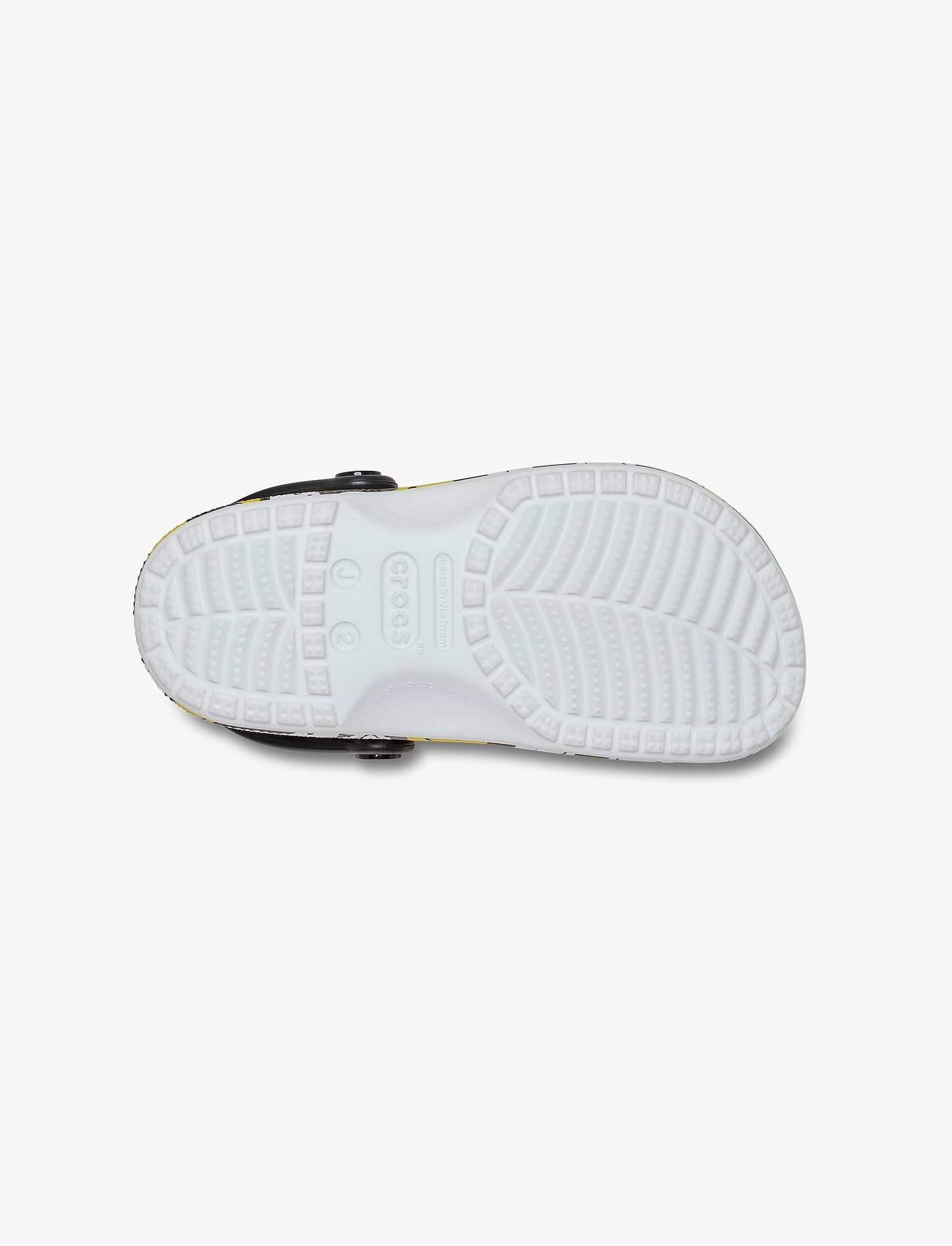 Crocs Smiley Classic Clog K - כפכפי קלוג קרוקס סמיילי לילדים בצבע שחור/לבן/צהוב