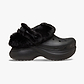 Crocs Bae Lined Clog - כפכפים פרוותיים קרוקס פלטפורמה ביי לנשים בצבע שחור