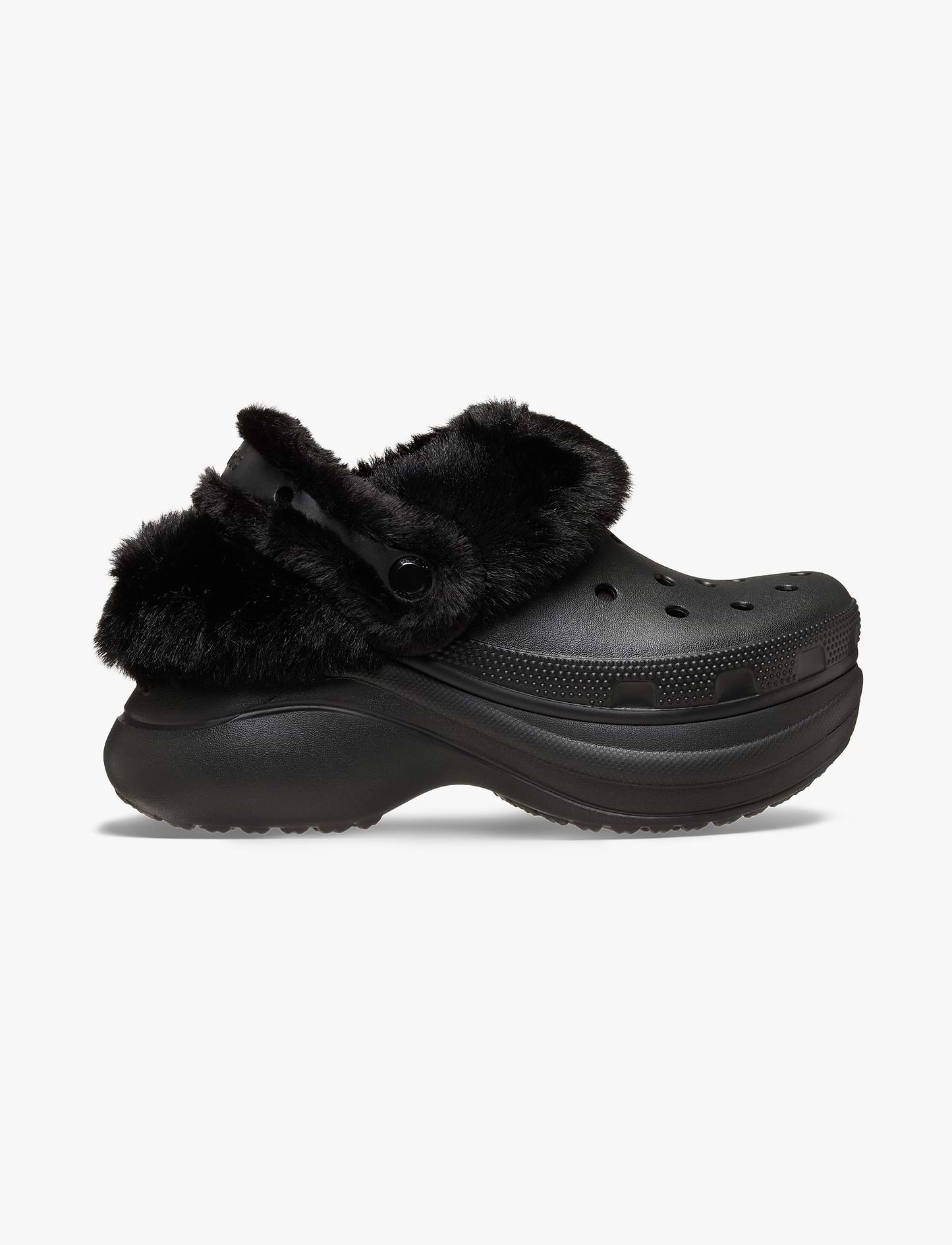 Crocs Bae Lined Clog - כפכפים פרוותיים קרוקס פלטפורמה ביי לנשים בצבע שחור