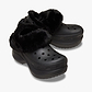 Crocs Bae Lined Clog - כפכפים פרוותיים קרוקס פלטפורמה ביי לנשים בצבע שחור