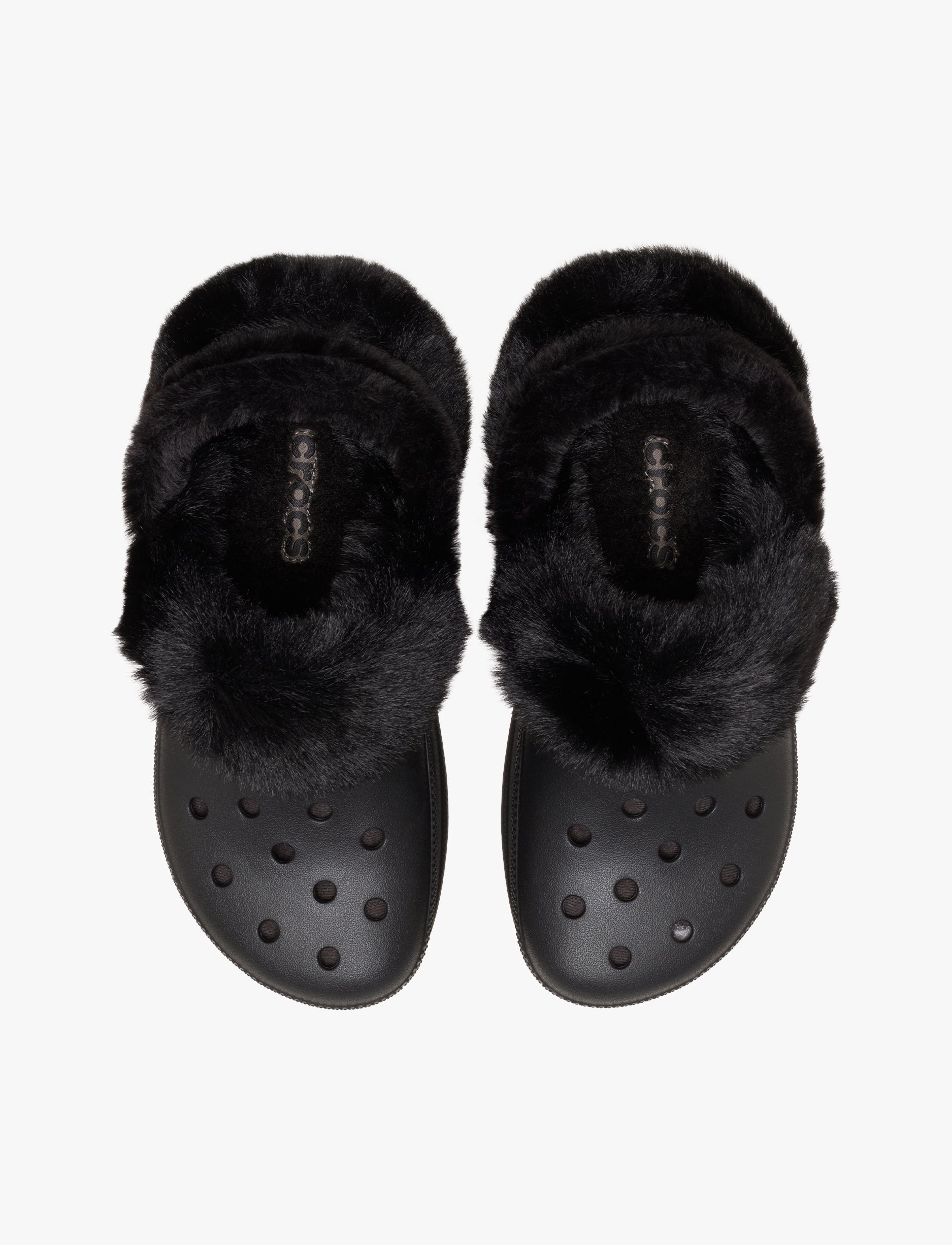 Crocs Bae Lined Clog - כפכפים פרוותיים קרוקס פלטפורמה ביי לנשים בצבע שחור