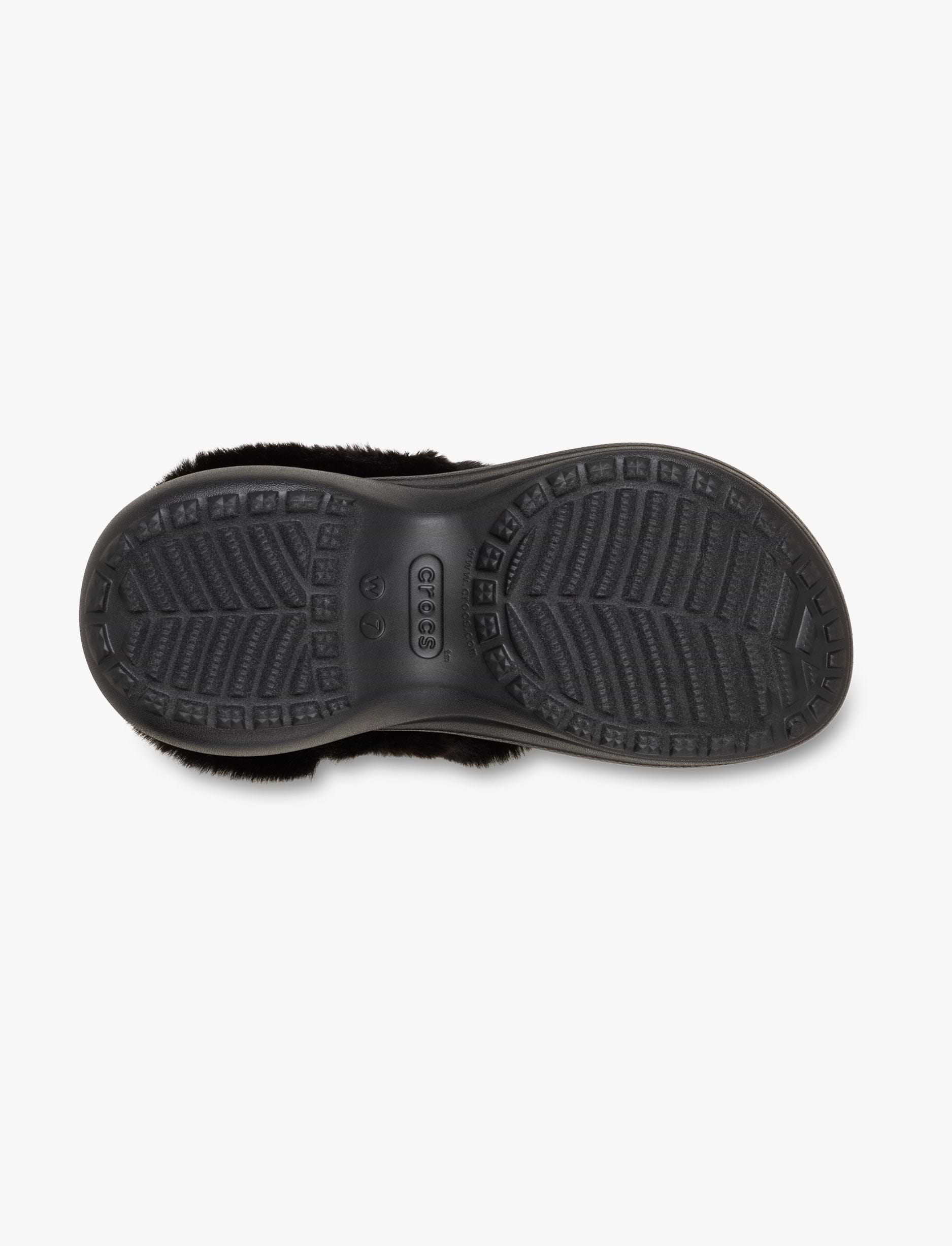 Crocs Bae Lined Clog - כפכפים פרוותיים קרוקס פלטפורמה ביי לנשים בצבע שחור