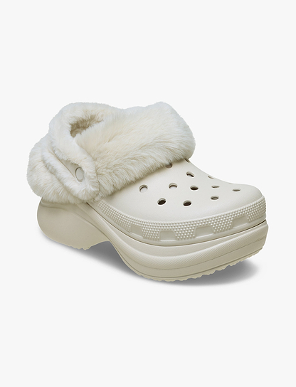 Crocs Bae Lined Clog - כפכפים פרוותיים קרוקס פלטפורמה ביי לנשים בצבע סטוקו