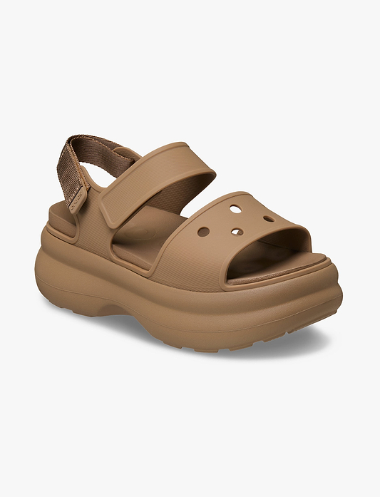 Crocs Soho Y Strap Sandal - סנדלי פלטפורמה סוהו קרוקס לנשים בצבע חום כהה ספירה