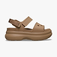 Crocs Soho Y Strap Sandal - סנדלי פלטפורמה סוהו קרוקס לנשים בצבע חום כהה ספירה